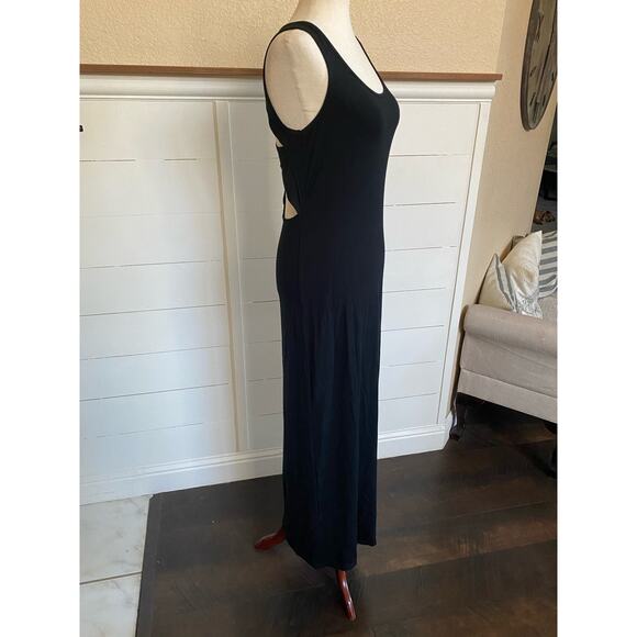 Fabletics Claudia Maxi Black Dress Sleeveless Cutout Back Maxi Dress XS NWT - Picture 8 of 12